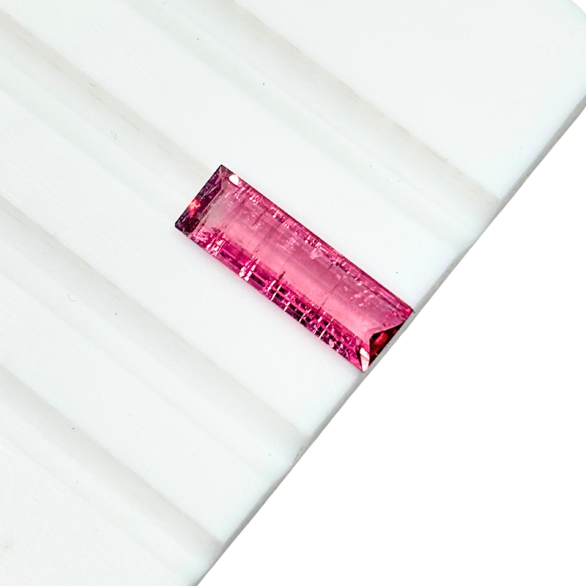 Natural 2.76ct Natural Pink Tourmaline 16x5.2 mm Baguette Loose Faceted Gemstone