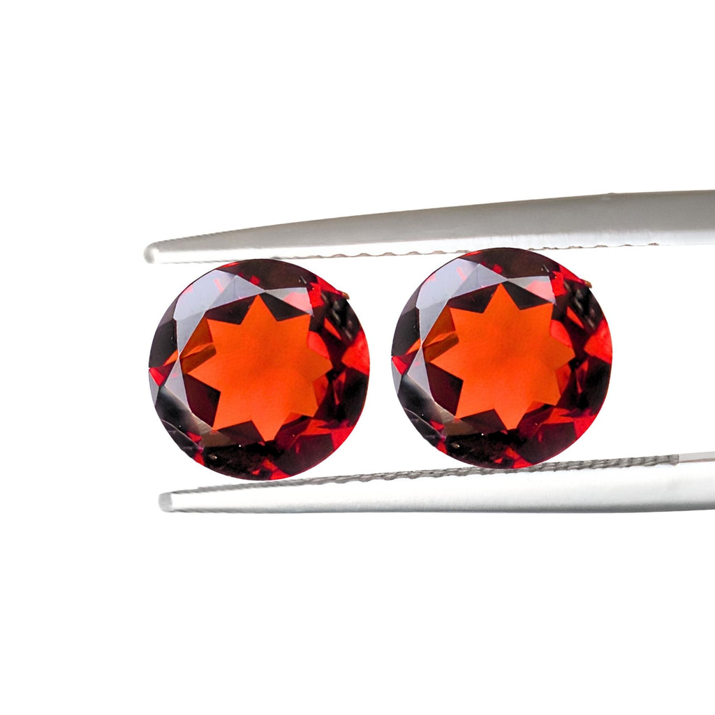 AAA Garnet Gemstone Pair: 6mm Round Cut, Loose Red Garnets