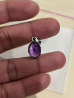 Sterling Silver Amethyst Cabochon Pendant – Natural February Birthstone Boho Jewelry