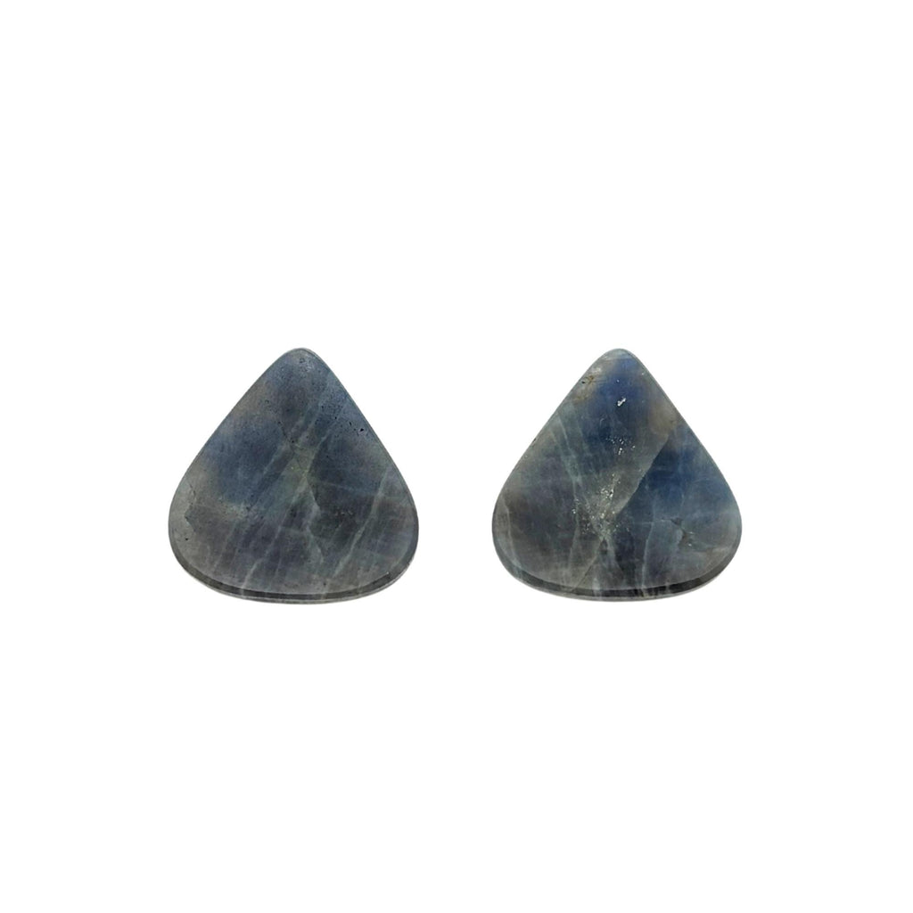 Rose Cut Sapphire Gemstone Slices: Natural Untreated Pair for Jewelry