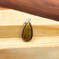 Tiger Eye Pendant Necklace, 925 Sterling Silver Golden Brown Gemstone Pendant, Boho Crystal Jewelry Gift for Her