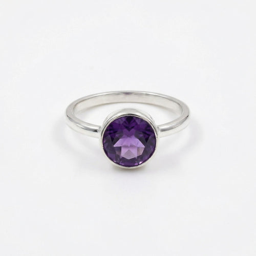 Amethyst Ring: Handmade Sterling Silver Gemstone, February Birthstone