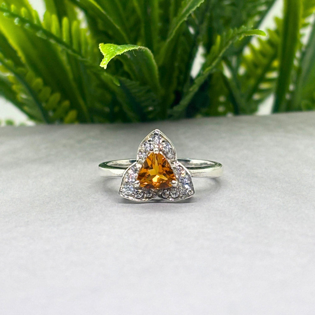 Natural Citrine Ring | 925 Sterling Silver | November Birthstone | Floral Gemstone Band | Handmade in Jaipur