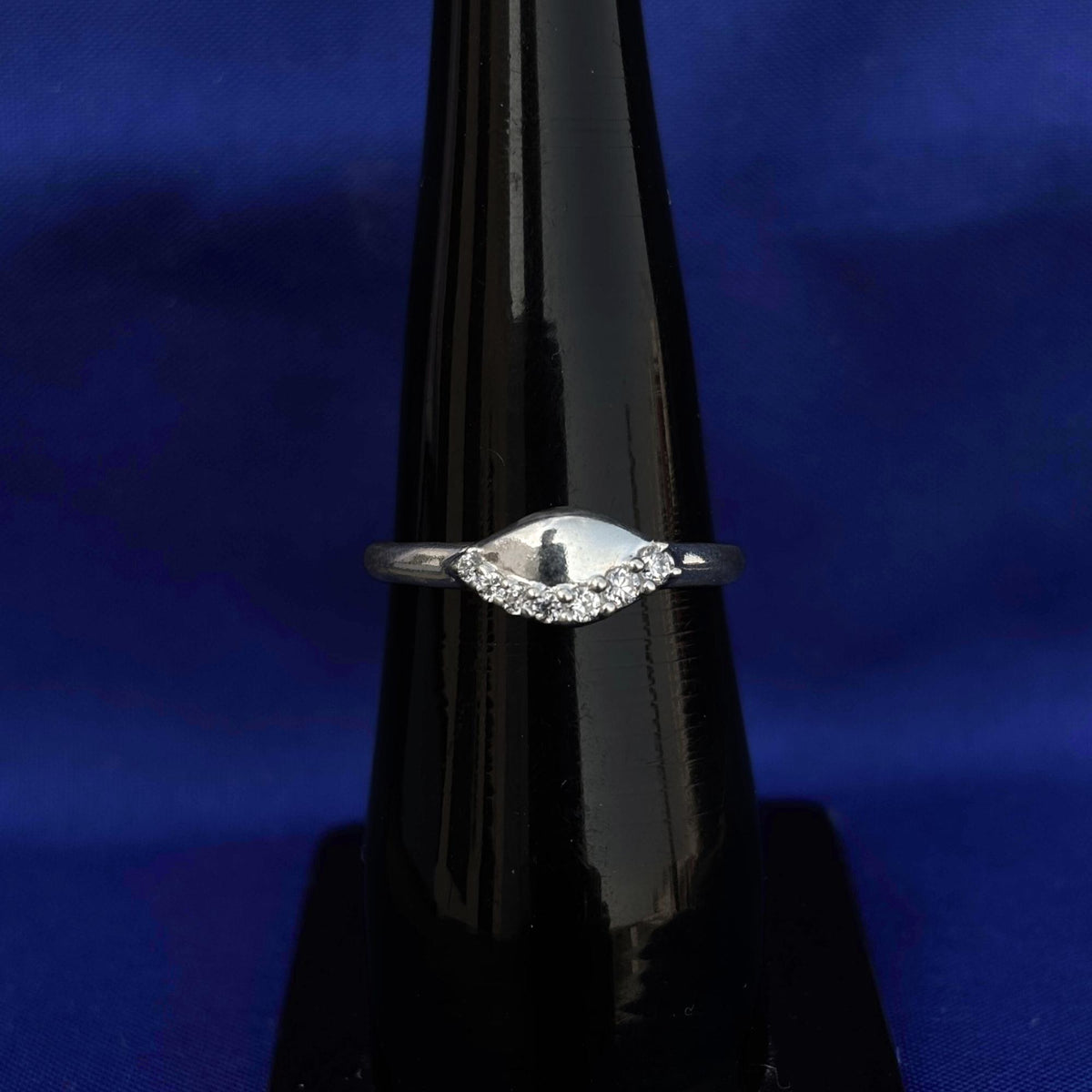 925 Sterling Silver CZ Halo Ring - Dainty Pavé Navette Design, Minimalist Promise Ring, Elegant Cubic Zirconia Stacking Jewelry Gift for Her