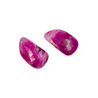 Rose Cut Pink Sapphire Slices: Natural Untreated Gemstone Pair