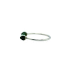 Raw Green Tourmaline Bar Ring: Handcrafted Sterling Silver Minimalist Ring