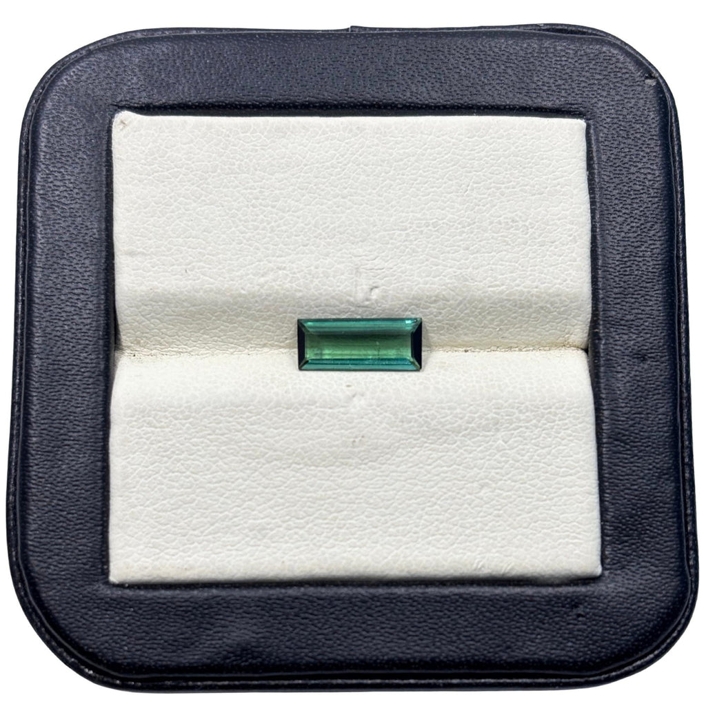 Greenish Blue Tourmaline – 0.85 ct Baguette Cut Gemstone