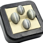 Grey Cat's Eye Quartz Cabochon, Oval Gemstone (13x11, 15x12 MM)