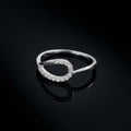 925 Sterling Silver Open Teardrop Ring, CZ Dainty Stackable Band Gift