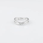 Sterling Silver Criss Cross Ring • Sparkling CZ X-Ring • Minimalist Stacking Ring