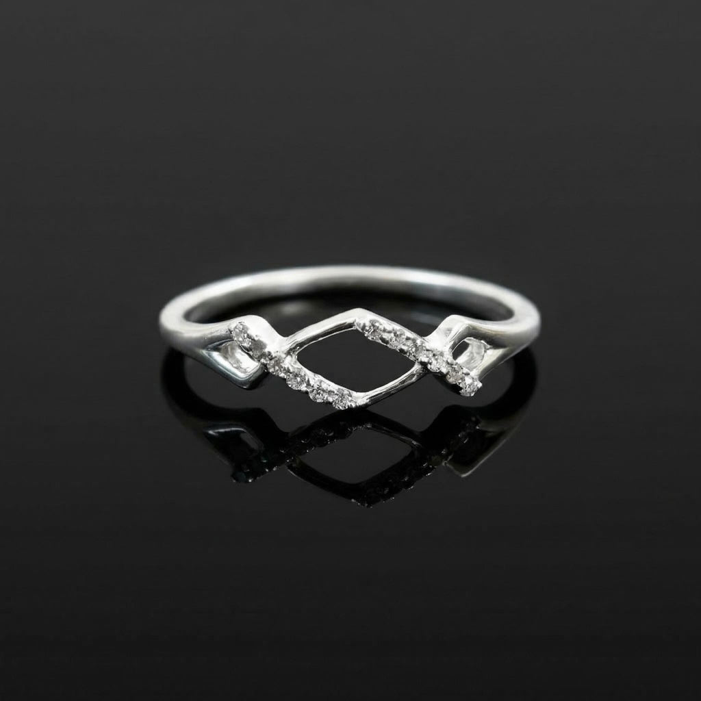 925 Sterling Silver Infinity Ring, Pave CZ Cluster Band, Stackable Engagement Ring