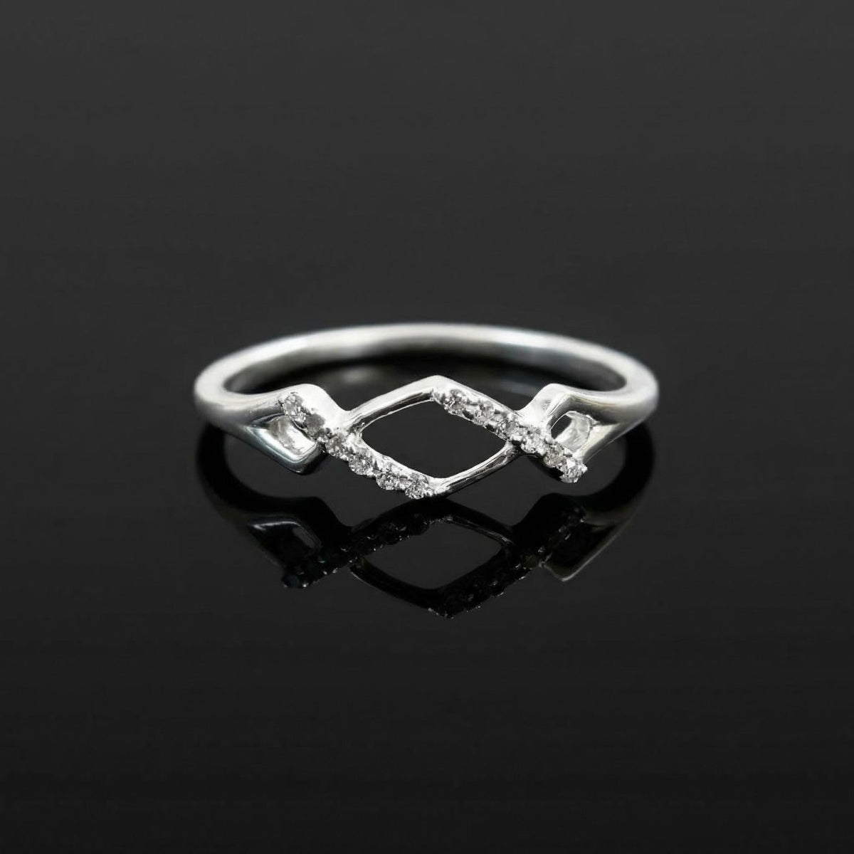 925 Sterling Silver Infinity Ring, Pave CZ Cluster Band, Stackable Engagement Ring