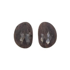 Rose Cut Sapphire Slices: Natural Untreated Gemstone Pair