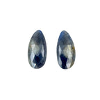 Rose Cut Sapphire Slices: Natural Untreated Gemstone Pair for Jewelry
