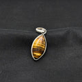 Tiger Eye Pendant Necklace, 925 Sterling Silver Boho Protection Amulet, Healing Crystal Jewelry Gift for Her