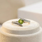 Natural Peridot Round Ring | 925 Sterling Silver | August Birthstone | Gemstone Band | Handmade in Jaipur