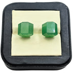 Faceted Green Onyx Cube Beads, 10mm Gemstone Pair