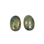 Rose Cut Sapphire Slices: Untreated Gemstone Pair for Jewelry