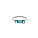 Raw Tourmaline Bar Ring: Handmade Sterling Silver Minimalist Gemstone