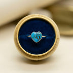 Natural Turquoise Heart Ring | 925 Sterling Silver | December Birthstone | Boho Gemstone Band | Handmade Jaipur
