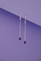 Amethyst Drop Earrings 925 Sterling Silver | Drop Gemstone Dangle | Gift for Her | Boho Jewelry