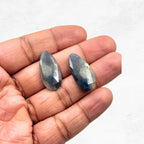 Rose Cut Sapphire Slices: Natural Untreated Gemstone Pair for Jewelry