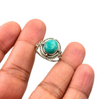 Oxidized oval Sterling Silver Ring: Handmade Boho Jewelry