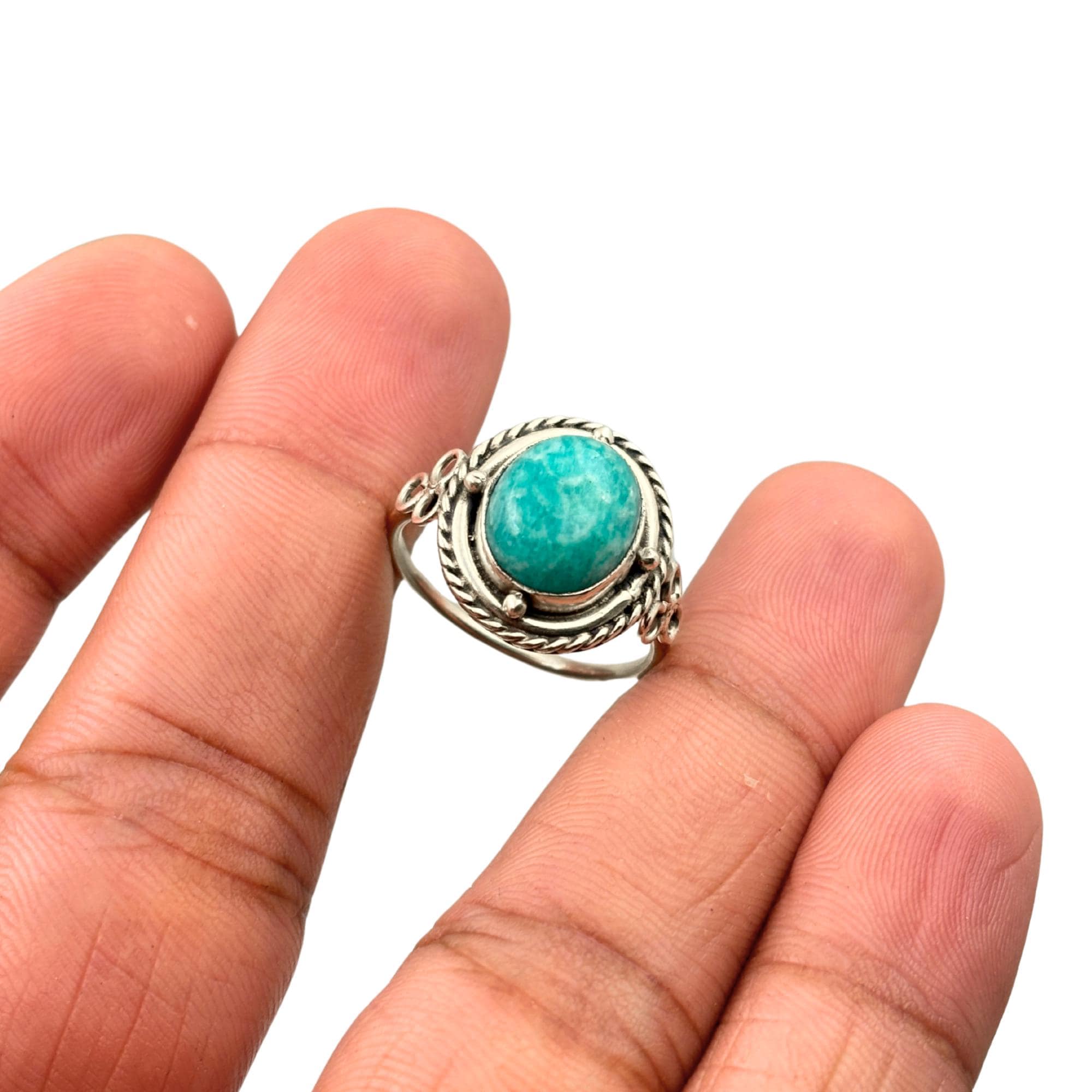 Oxidized oval Sterling Silver Ring: Handmade Boho Jewelry