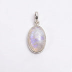 Oval Moonstone Pendant – Sterling Silver Boho Gemstone Jewelry