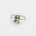 Raw Tourmaline Bar Ring: Handmade Sterling Silver Minimalist Gemstone