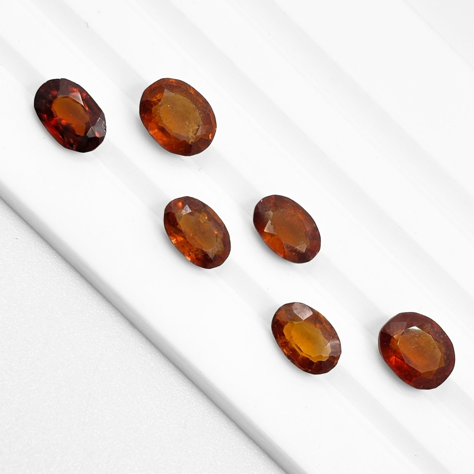 Natural Hessonite Garnet Gemstone, Faceted Oval Cut for Jewelry