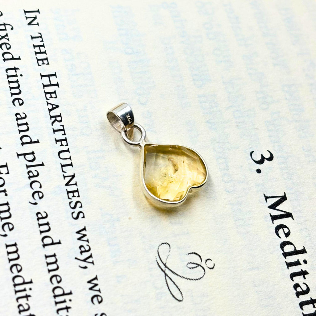 Citrine Heart Pendant in 925 Sterling Silver – Dainty Yellow Gemstone Necklace Charm, November Birthstone Jewelry Gift for Her