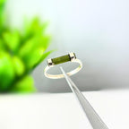 Raw Green Tourmaline Bar Ring: Handcrafted Sterling Silver Minimalist Ring