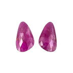 Rose Cut Sapphire Slices: Natural Untreated Gemstone Pair