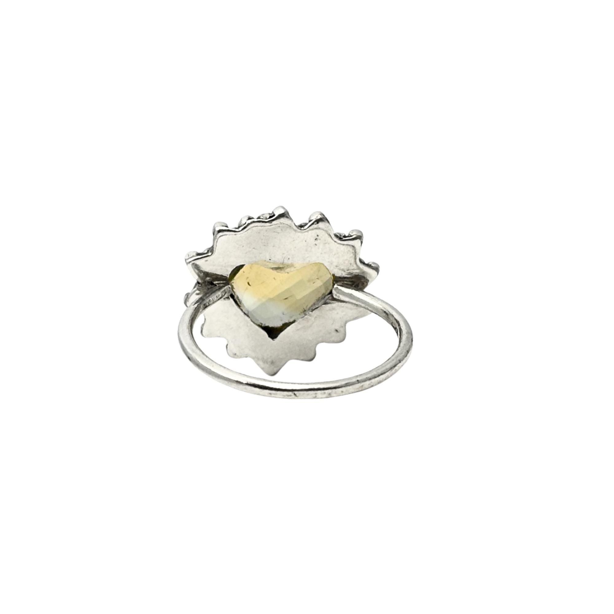 Citrine Heart Ring – 925 Sterling Silver, Faceted Yellow Gemstone, Handmade Promise or Statement Ring