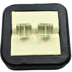 Green Amethyst Beads Pair, Faceted Cube Gemstone, 10mm