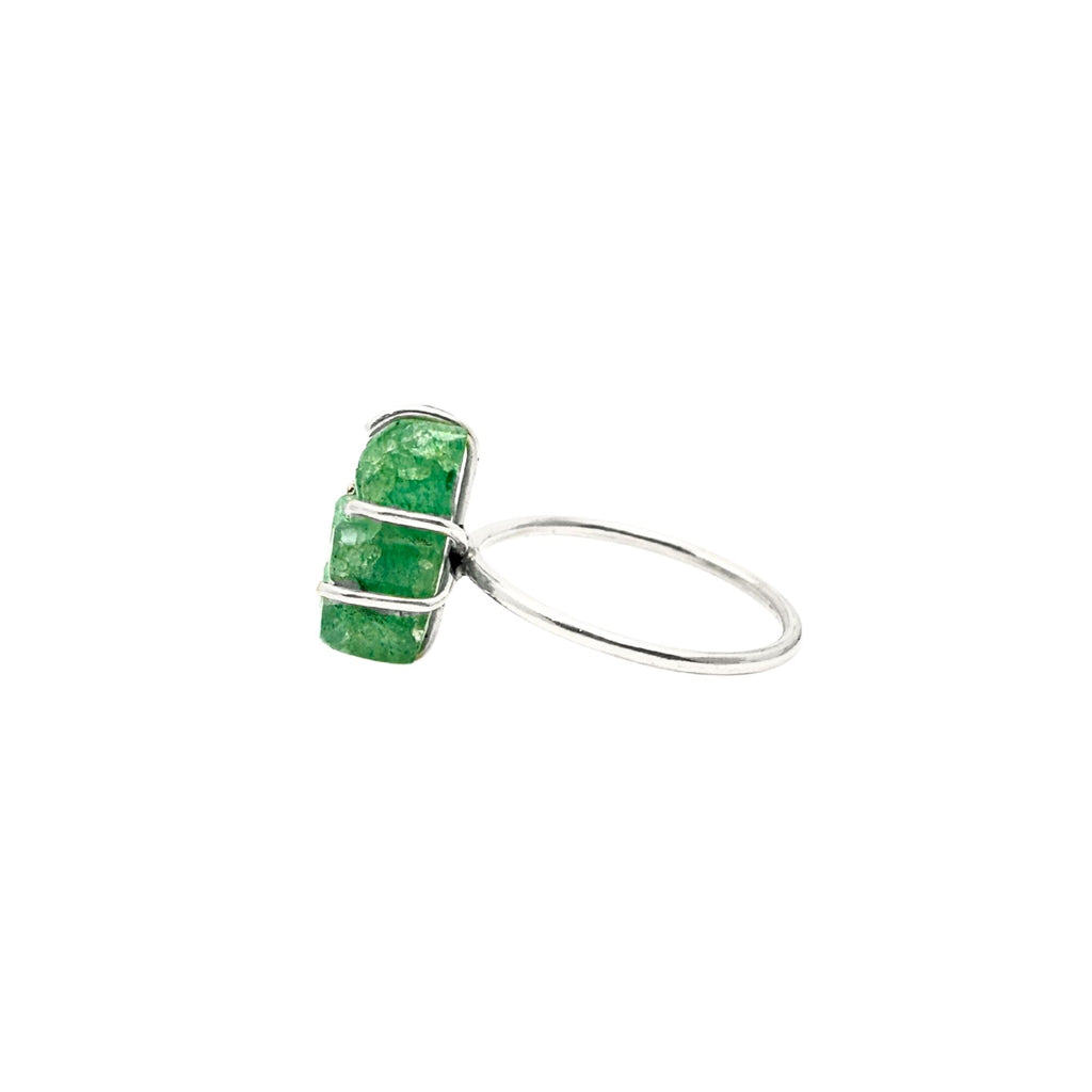 Sterling Silver Green Gemstone Teddy Bear Ring: Handmade Animal Jewelry