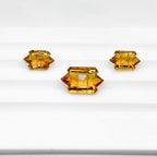 Natural Citrine Gemstone Pair – Shield Step Cut, November Birthstone