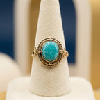 Oxidized oval Sterling Silver Ring: Handmade Boho Jewelry