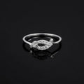 Vintage Inspired Marquise Halo Ring • Sterling Silver CZ Art Deco Swirl Filigree Band