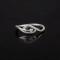 Sterling Silver CZ Swirl Ring, Pavé Loop Band, Dainty Stacking Jewelry