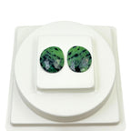 Rose Cut Green Sapphire Gemstone Slices: Natural Untreated Jewelry Pair