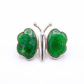Green Onyx Butterfly Sterling Silver Pendant - Handcrafted Gemstone Jewelry