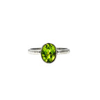 Oval Peridot Ring: Handmade Sterling Silver August Birthstone