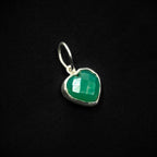 Green Onyx Heart Pendant – Faceted 925 Sterling Silver Charm
