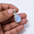 Teardrop Moonstone Pendant – 925 Sterling Silver Boho Gemstone Necklace