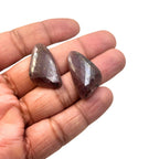 Rose Cut Sapphire Gemstone Slices: Natural Untreated Pair, Fancy Shape