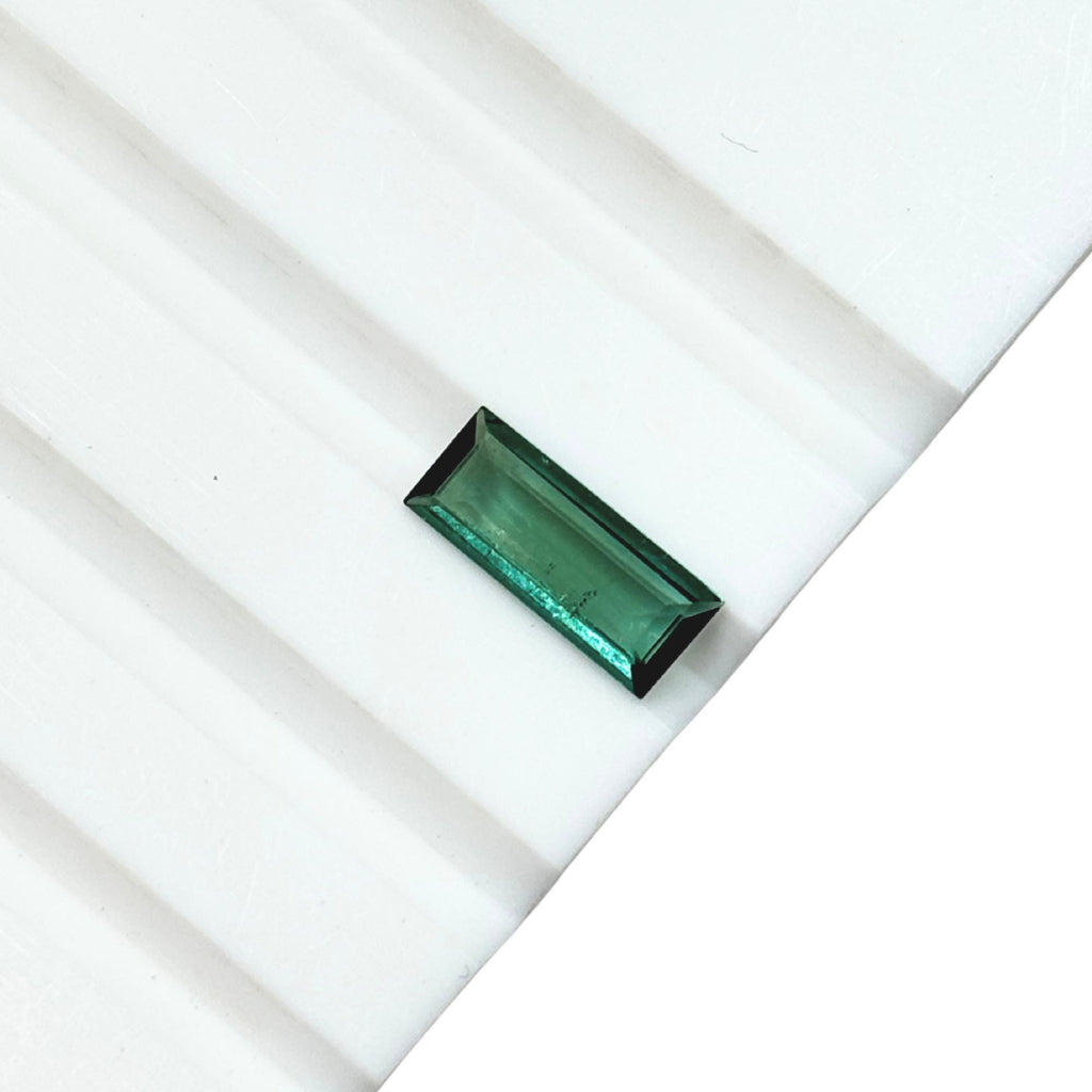 Greenish Blue Tourmaline – 0.85 ct Baguette Cut Gemstone