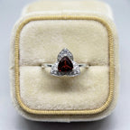Natural Garnet Ring | 925 Sterling Silver | January Birthstone | Floral Gemstone Band | Handmade in Jaipur