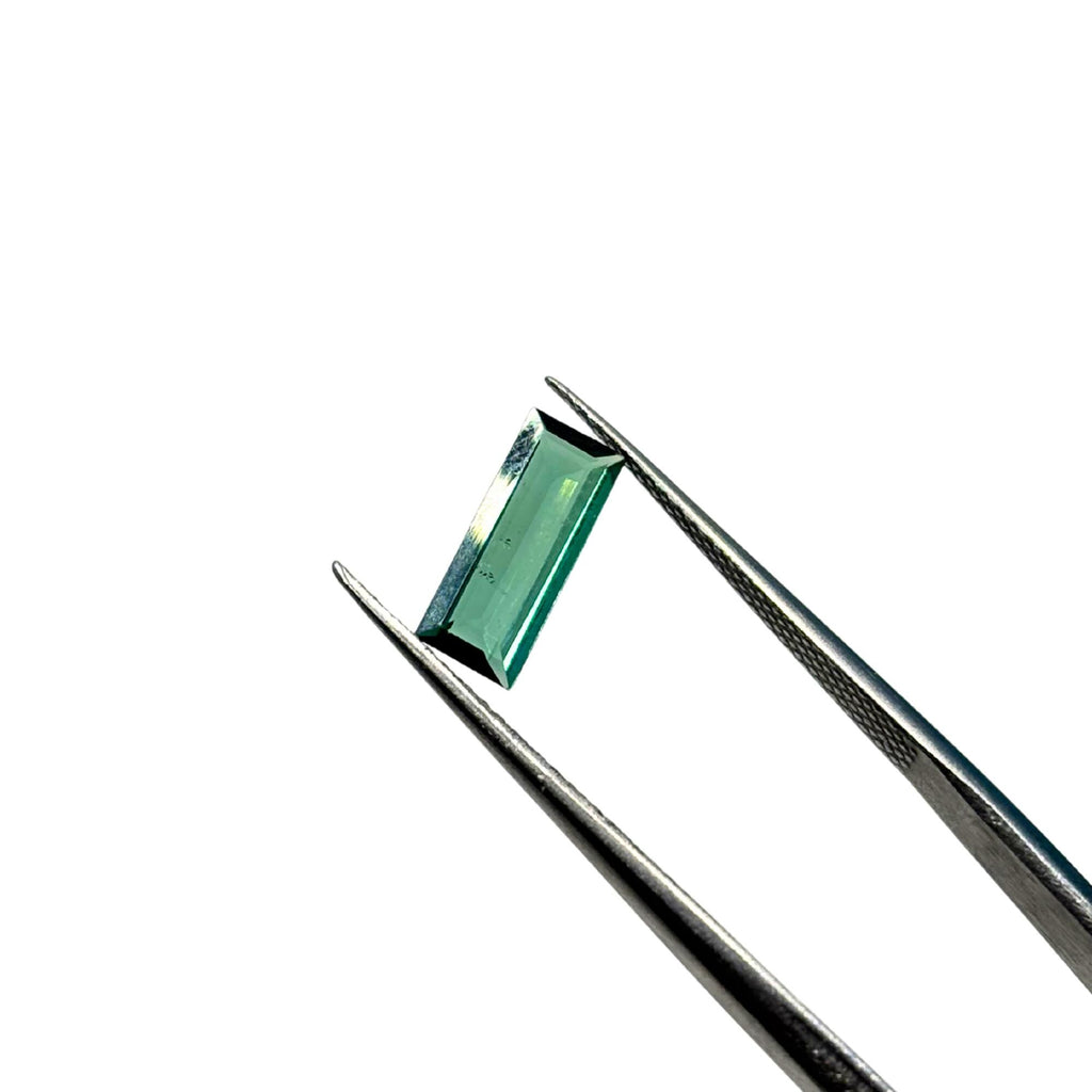 Greenish Blue Tourmaline – 0.85 ct Baguette Cut Gemstone